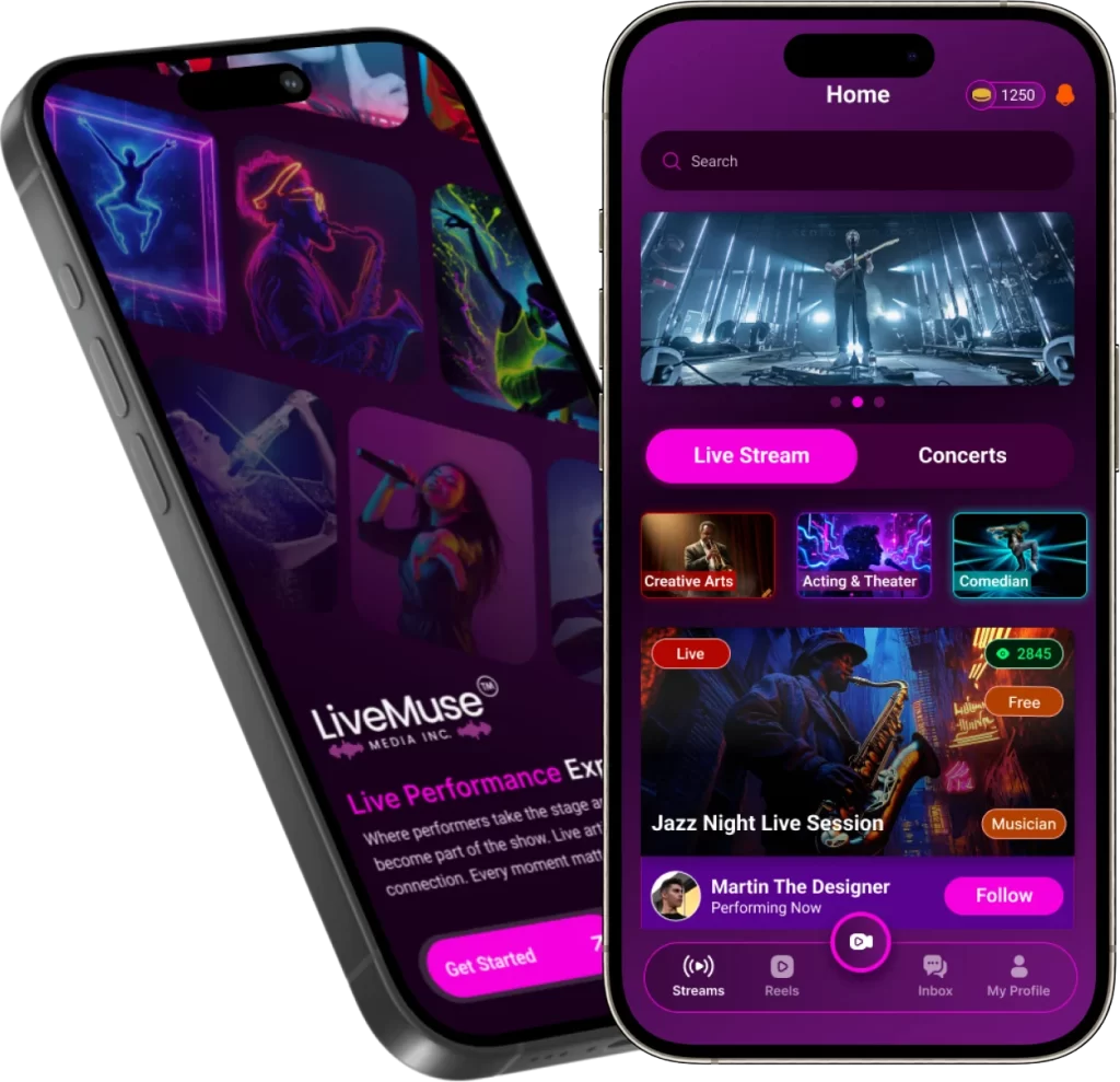 Live Muse App Presentation Mockup